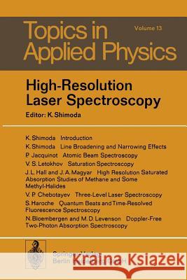 High-Resolution Laser Spectroscopy K. Shimoda 9783662312490