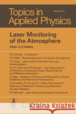 Laser Monitoring of the Atmosphere E. D. Hinkley 9783662312551