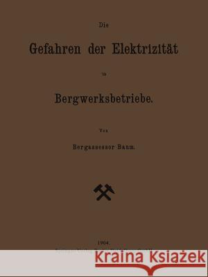 Die Gefahren Der Elektrizität Im Bergwerksbetriebe Baum, Georg Friedrich 9783662324066