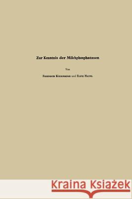 Zur Kenntnis Der Milchphosphatasen Meinl, Elfriede 9783662333761 Springer