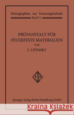 Prüfanstalt Für Feuerfeste Materialien Litinsky, Leonid 9783662334775 Springer