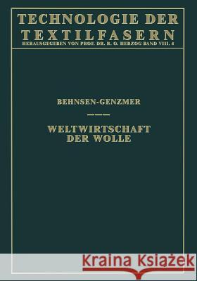 Weltwirtschaft Der Wolle Henry Behnsen Werner Genzmer 9783662341674 Springer