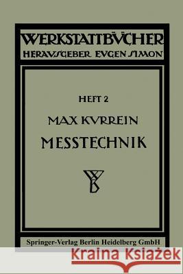 Meßtechnik Max Kurrein 9783662342510 Springer
