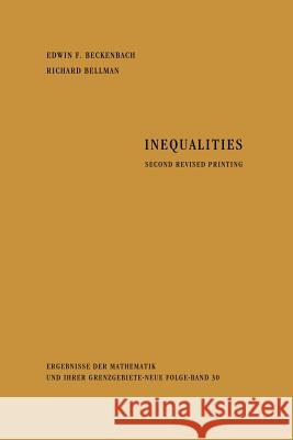 Inequalities Edwin Ford Beckenbach Richard Ernest Bellman 9783662348697 Springer