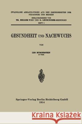 Gesundheit Und Nachwuchs Leo Burgerstein 9783662348895 Springer