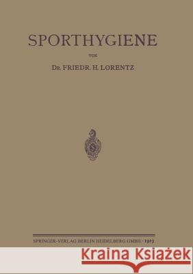 Sporthygiene Friedrich Hermann Lorentz 9783662354841