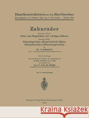 Zahnräder Schiebel, Adalbert 9783662371954
