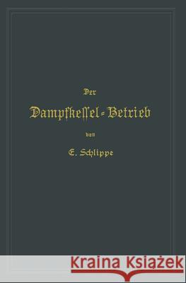 Der Dampfkessel-Betrieb Emil Schlippe 9783662387764 Springer