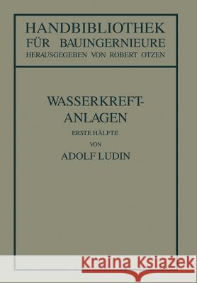 Wasserkraftanlagen: Erste Hälfte Planung, Triebwasserleitungen Und Kraftwerke Lüdin, Adolf 9783662390092 Springer