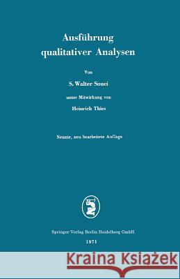 Ausführung Qualitativer Analysen Souci, Siegfried Walter 9783662404966