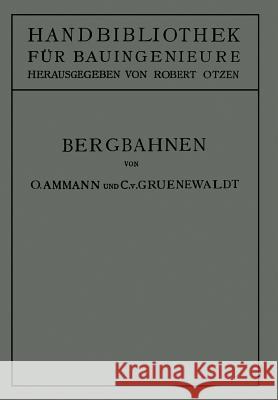 Bergbahnen Otto Ammann Conrad Vo Robert Otzen 9783662408162 Springer