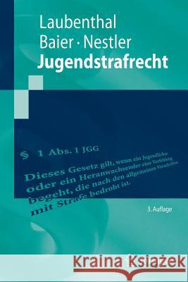 Jugendstrafrecht Klaus Laubenthal Helmut Baier Nina Nestler 9783662450260 Springer