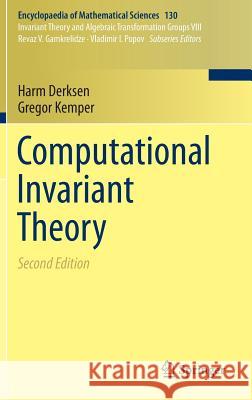 Computational Invariant Theory Harm Derksen Gregor Kemper 9783662484203 Springer