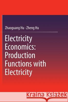 Electricity Economics: Production Functions with Electricity Zhaoguang Hu Zheng Hu 9783662524657 Springer