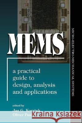 Mems: A Practical Guide of Design, Analysis, and Applications Korvink, Jan 9783662568354 Springer