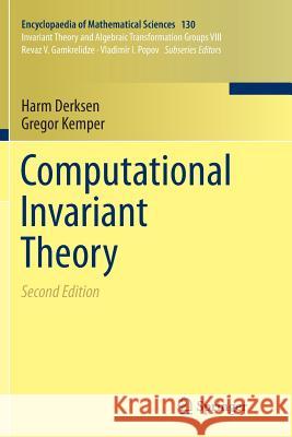 Computational Invariant Theory Harm Derksen Gregor Kemper 9783662569214 Springer