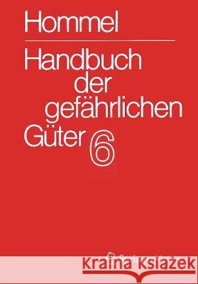 Handbuch Der Gefährlichen Güter. Band 6: Merkblätter 2072-2502 Holzhäuser, Jörg 9783662580998 Springer Vieweg