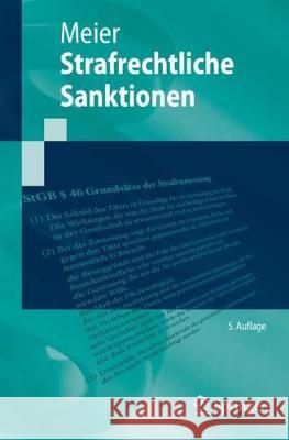 Strafrechtliche Sanktionen Meier, Bernd-Dieter 9783662594414 Springer