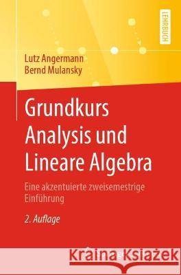 Grundkurs Analysis Und Lineare Algebra: Eine Akzentuierte Zweisemestrige Einführung Angermann, Lutz 9783662655955