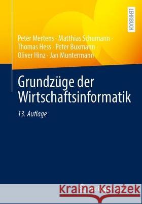 Grundz?ge Der Wirtschaftsinformatik Peter Mertens Peter Buxmann Thomas Hess 9783662675724 Springer Gabler