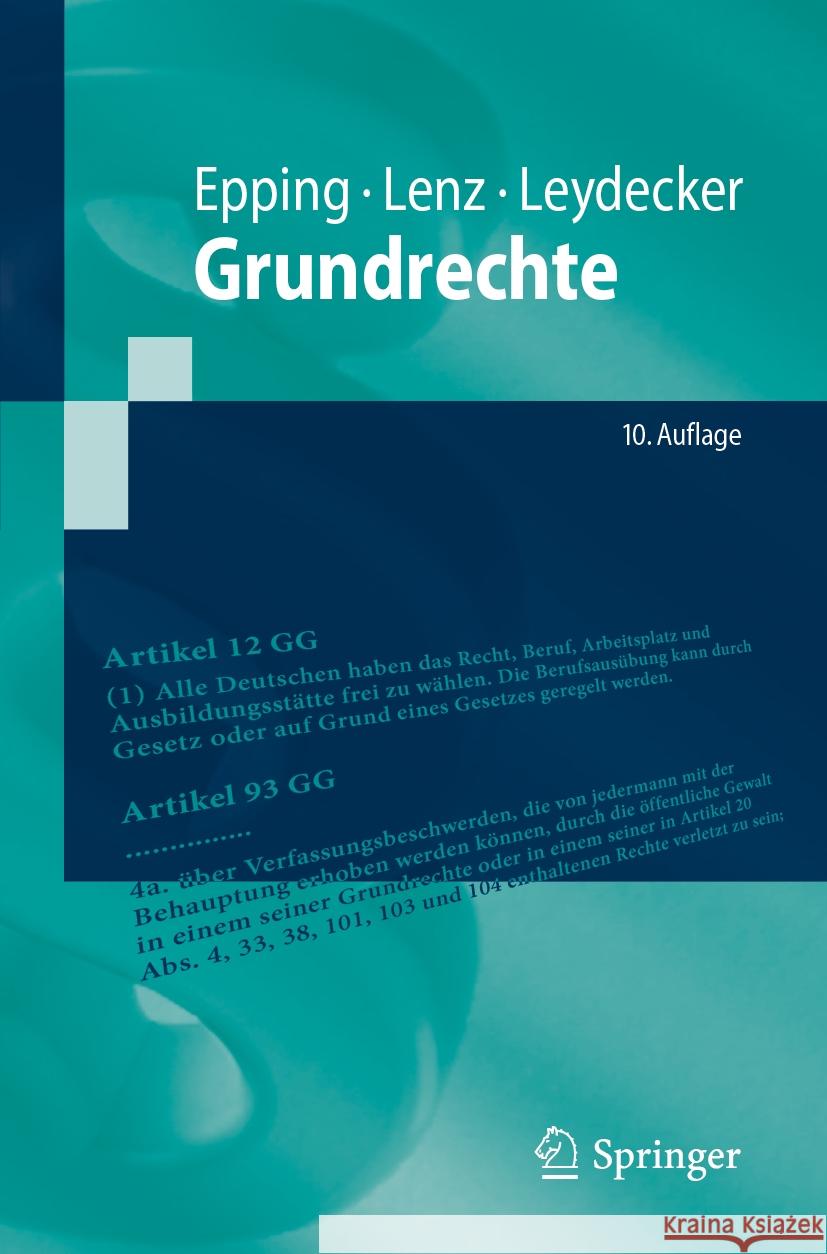 Grundrechte Volker Epping Sebastian Lenz Philipp Leydecker 9783662686089