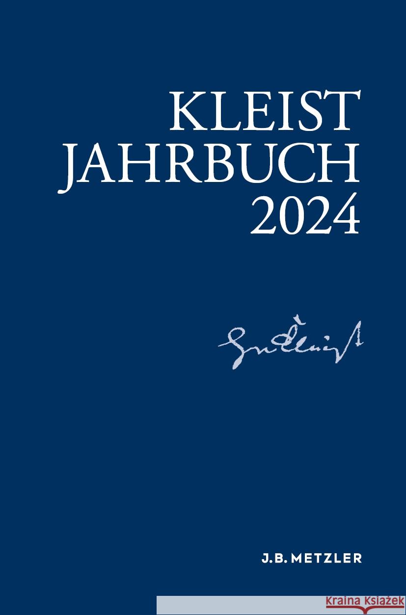 Kleist-Jahrbuch 2024 Anne Fleig Barbara Gribnitz Christian Moser 9783662699973