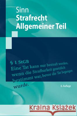 Strafrecht Allgemeiner Teil Arndt Sinn 9783662715550