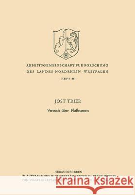 Versuch Über Flußnamen Trier, Jost 9783663008620 Vs Verlag Fur Sozialwissenschaften