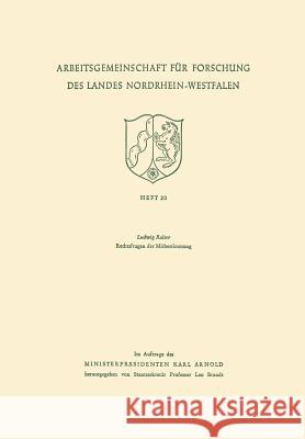 Rechtsfragen Der Mitbestimmung Raiser, Ludwig 9783663009740 Vs Verlag Fur Sozialwissenschaften