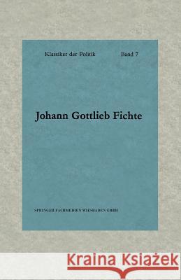 Schriften Zur Revolution Johann Gottlieb Fichte 9783663009955 Vs Verlag Fur Sozialwissenschaften