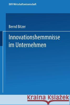 Innovationshemmnisse Im Unternehmen Bitzer, Bernd 9783663016663