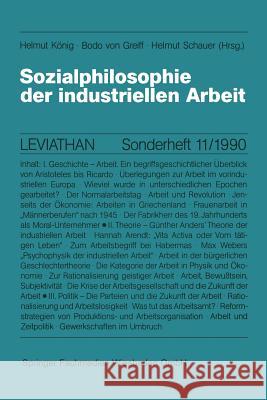 Sozialphilosophie Der Industriellen Arbeit Na Na 9783663016847 Vs Verlag Fur Sozialwissenschaften