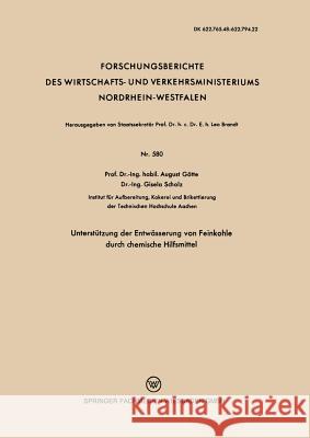 Unterstützung Der Entwässerung Von Feinkohle Durch Chemische Hilfsmittel Götte, August 9783663037835 Vs Verlag Fur Sozialwissenschaften