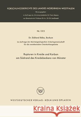 Rupturen in Kreide Und Karbon Am Südrand Des Kreidebeckens Von Münster Böke, Eckhard 9783663040170