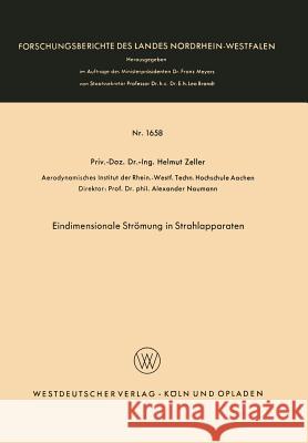 Eindimensionale Strömung in Strahlapparaten Zeller, Helmut 9783663062493 Springer
