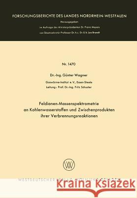 Feldionen-Massenspektrometrie an Kohlenwasserstoffen Und Zwischenprodukten Ihrer Verbrennungsreaktionen Gunter Wagner Gunter Wagner 9783663063087 Springer
