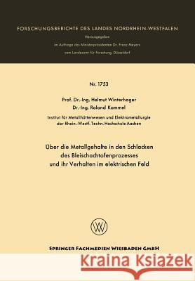 Über Die Metallgehalte in Den Schlacken Des Bleischachtofenprozesses Und Ihr Verhalten Im Elektrischen Feld Winterhager, Helmut 9783663064367 Vs Verlag Fur Sozialwissenschaften