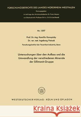 Untersuchungen Über Den Aufbau Und Die Umwandlung Der Verschiedenen Minerale Der Sillimanit-Gruppe Konopicky, Kamillo 9783663065241 Springer