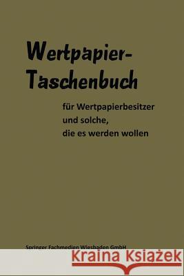 Wertpapier Taschenbuch Gable Gabler 9783663125112 Gabler Verlag