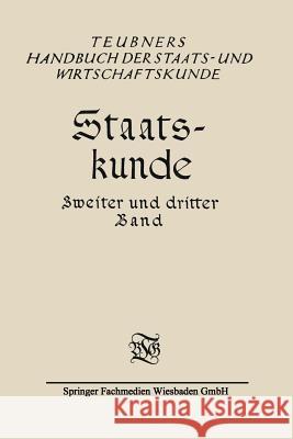 Staatskunde G. Baumer Karl Brauer 9783663152361