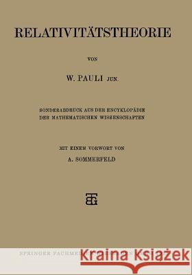 Relativitätstheorie W. Pauli 9783663152644 Vieweg+teubner Verlag