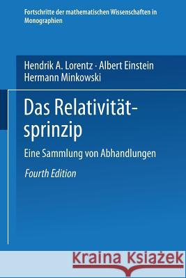 Das Relativitätsprinzip: Eine Sammlung Von Abhandlungen Lorentz, H. A. 9783663155973 Vieweg+teubner Verlag