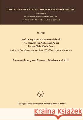 Entarsenisierung Von Eisenerz, Roheisen Und Stahl Hermann Rudolf Schenck 9783663200277 Vs Verlag Fur Sozialwissenschaften