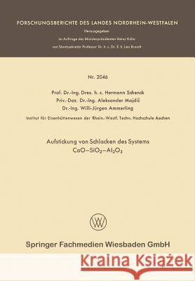 Aufstickung Von Schlacken Des Systems Cao--Sio2--Al2o3 Hermann Rudolf Schenck 9783663200741 Vs Verlag Fur Sozialwissenschaften