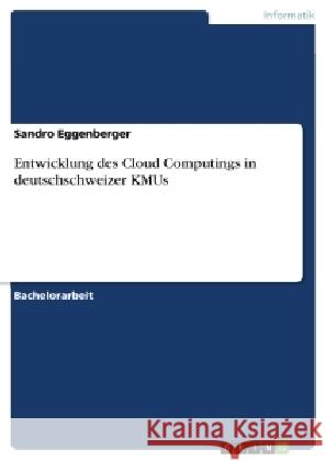 Entwicklung des Cloud Computings in deutschschweizer KMUs Sandro Eggenberger 9783668012226 Grin Verlag