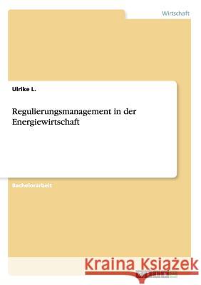 Regulierungsmanagement in der Energiewirtschaft Ulrike L 9783668059115 Grin Verlag