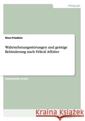 Wahrnehmungsstörungen und geistige Behinderung nach Félicié Affolter Nina Friedlein 9783668139213 Grin Verlag