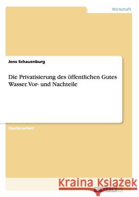 Die Privatisierung des öffentlichen Gutes Wasser. Vor- und Nachteile Jens Schauenburg 9783668182639 Grin Verlag