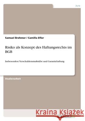 Risiko als Konzept des Haftungsrechts im BGB: Insbesondere Verschuldensmaßstäbe und Garantiehaftung Brehmer, Samuel 9783668369429