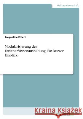 Modularisierung der Erzieher*innenausbildung. Ein kurzer Einblick Ehlert, Jacqueline 9783668664715 Grin Verlag